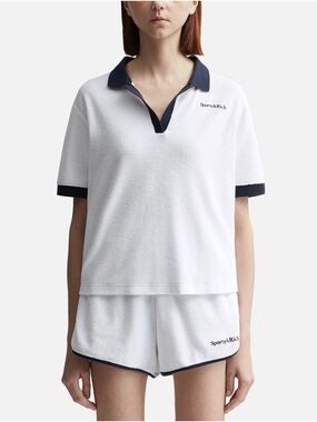 Sporty & Rich SET! White Terry Polo and Shorts